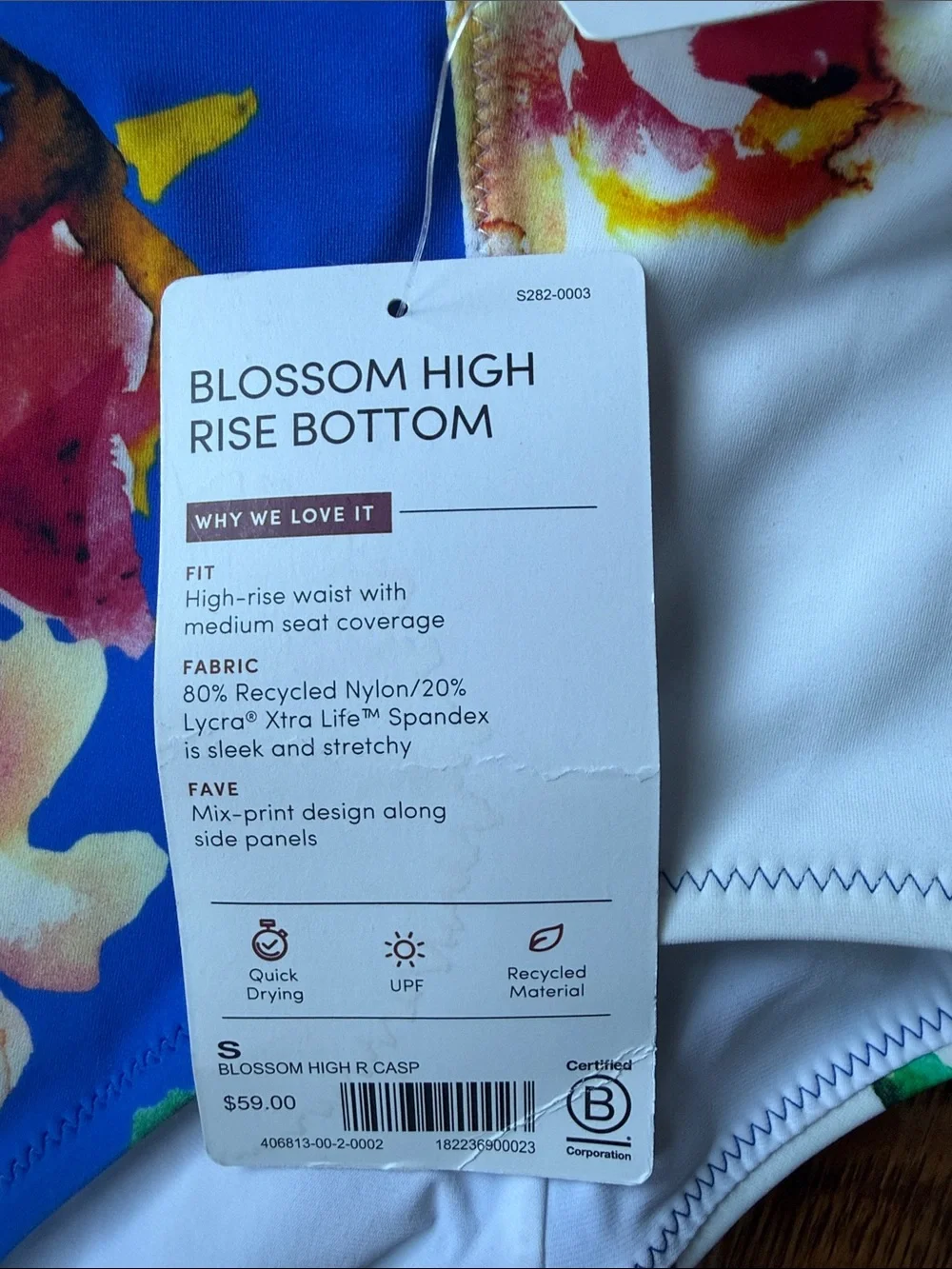 Athleta Blue Floral High-Waist Bikini Set NWT size small